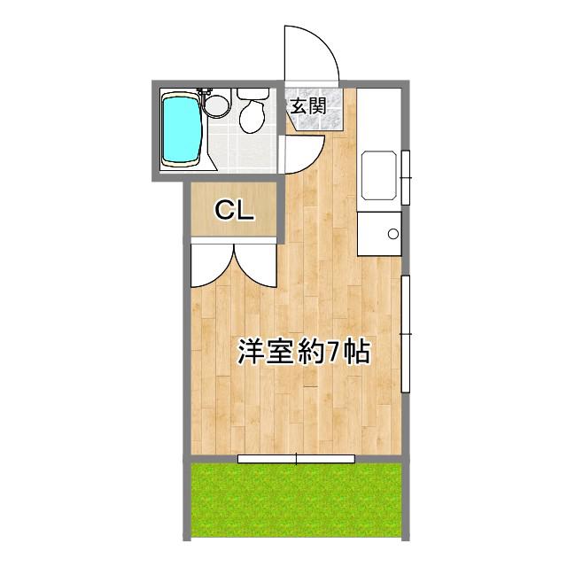 フジハイム(ワンルーム/1階)の間取り写真