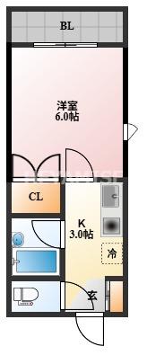ハイムビアンカ(1K/3階)の間取り写真