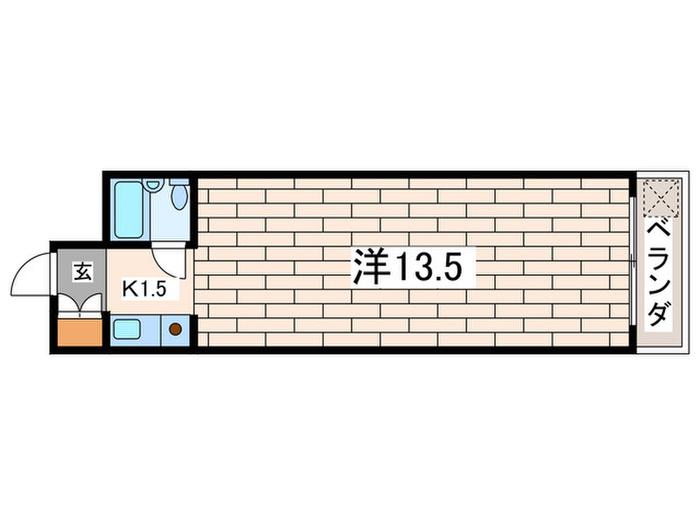 サンライフ西横浜(1K/10階)の間取り写真