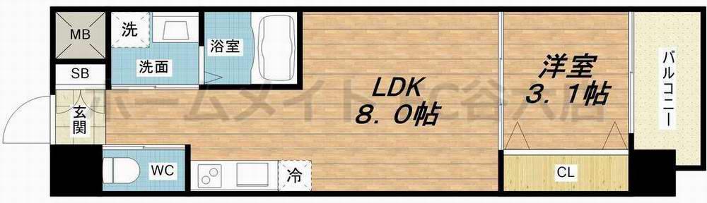 LIVIAZ三明町(1LDK/5階)の間取り写真