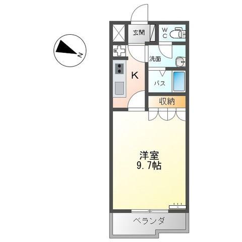 プチシャトーレスト(1K/2階)の間取り写真