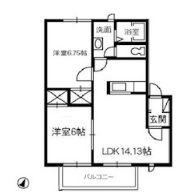 ジョイラックスA棟(2LDK/2階)の間取り写真