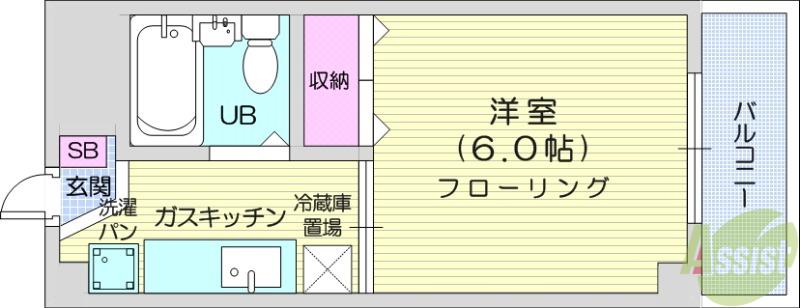 上杉サニーコーポA(1K/2階)の間取り写真
