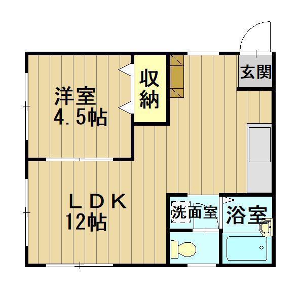 ウッディビリーフ(1LDK/2階)の間取り写真