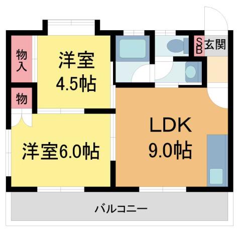 メゾン ド レグルス(2LDK/3階)の間取り写真