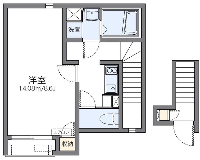HOSOYAIII(1K/1階)の間取り写真