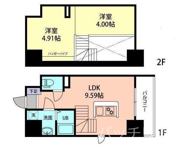 MODERN PALAZZO天神東グランM(1LDK/6階)の間取り写真