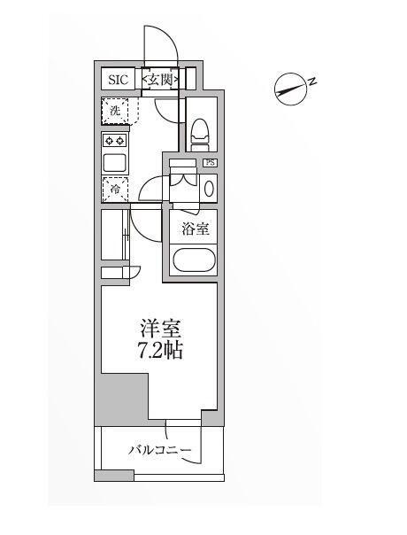 レジディア新御徒町II(1K/5階)の間取り写真