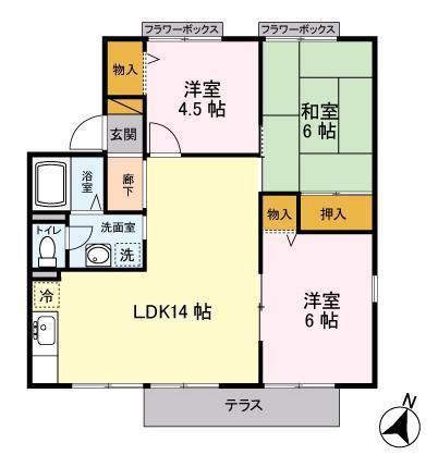 ガーデンハウスTANAKA(3LDK/2階)の間取り写真