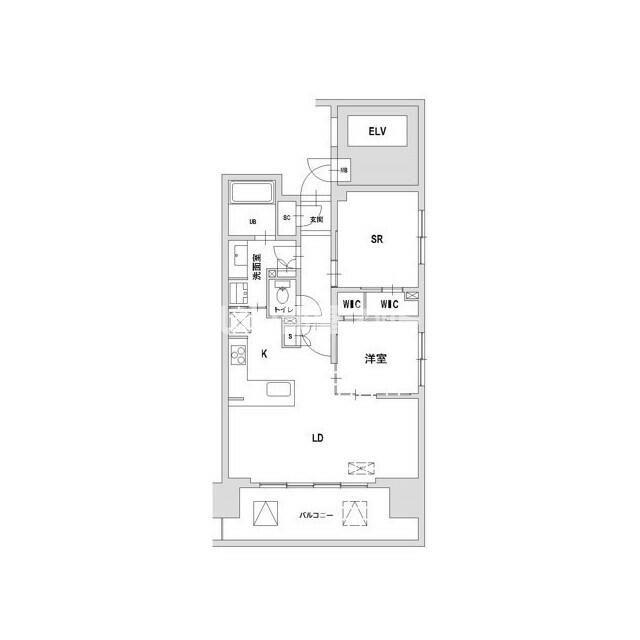 八王子レジデンス(1SLDK/13階)の間取り写真