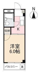 白川ハイツ(1K/4階)の間取り写真