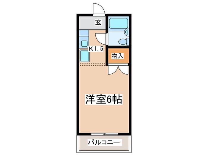 城山ハイツ(1K/2階)の間取り写真