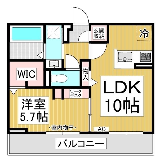 ファルコンベース若宮(1LDK/2階)の間取り写真