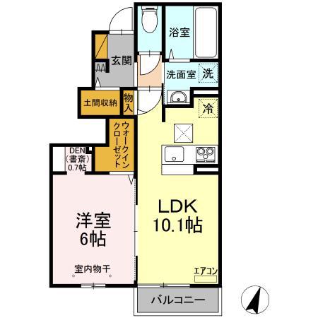 GRAND WINDS TSUKUBA VI(1LDK/1階)の間取り写真