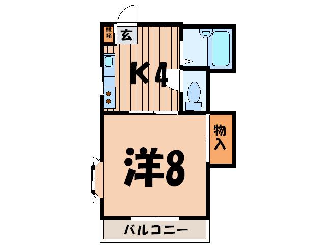桂ガーデンII(1K/3階)の間取り写真