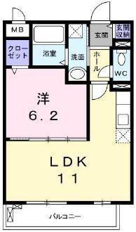 グランツ(1LDK/1階)の間取り写真
