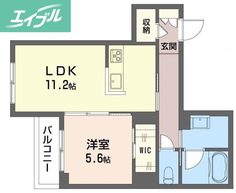 アメリス(1LDK/2階)の間取り写真