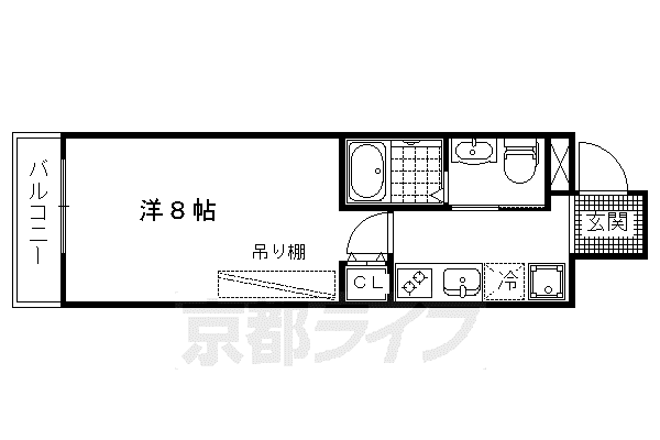 アークリード今出川大宮(1K/2階)の間取り写真