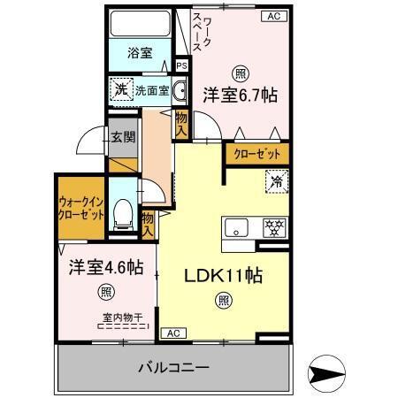 DEPARTURE(2LDK/2階)の間取り写真