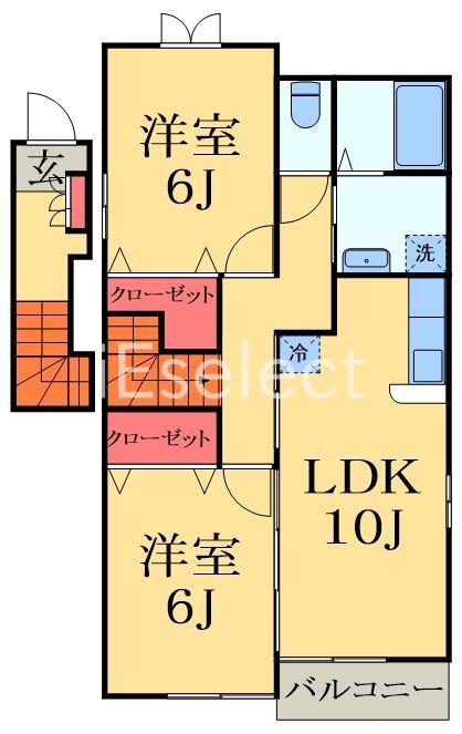 サンクレスト明光(2LDK/2階)の間取り写真