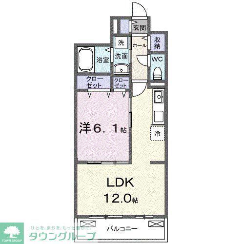 ブライトリーフ(1LDK/3階)の間取り写真
