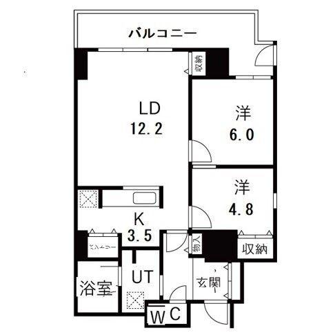 シティコート目黒2棟(2LDK/2階)の間取り写真