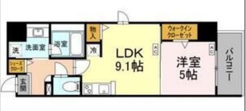 ダイワシティー庄内通(1LDK/4階)の間取り写真