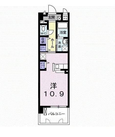 SOL LEVANTE 国府(ワンルーム/1階)の間取り写真