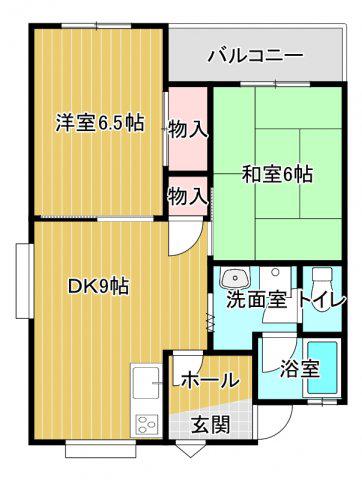 王子川コーポラス(2DK/2階)の間取り写真