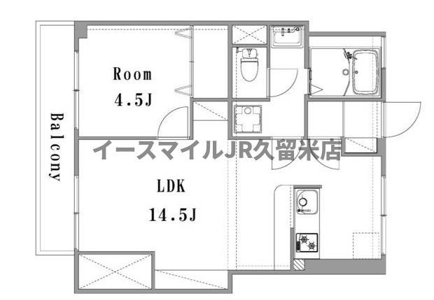 浜田ビル(1LDK/3階)の間取り写真