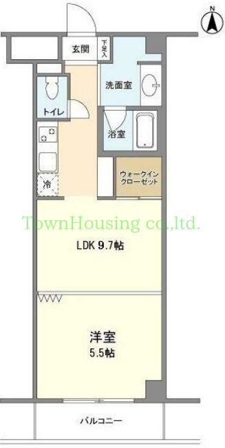 ラクラス麻布十番(1LDK/8階)の間取り写真