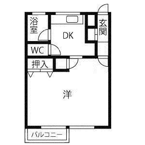 エルパラッツォ熊内(1DK/3階)の間取り写真