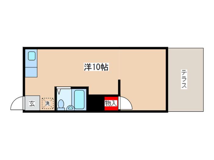 ハウザー高松(ワンルーム/2階)の間取り写真