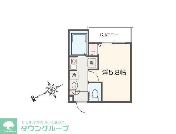 MELLAS鳩ヶ谷II(1K/2階)の間取り写真