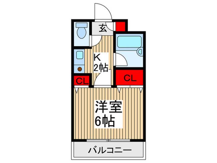 ベルファース朝霞台(1K/3階)の間取り写真