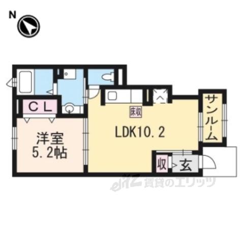 ロジュマン ミユキⅡ(1LDK/1階)の間取り写真