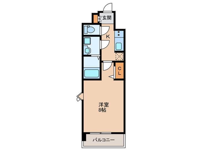 S-RESIDENCE大橋FLUSS(1K/2階)の間取り写真