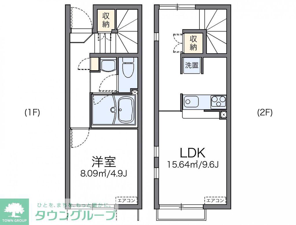レオネクストユニベール(1LDK/1階)の間取り写真