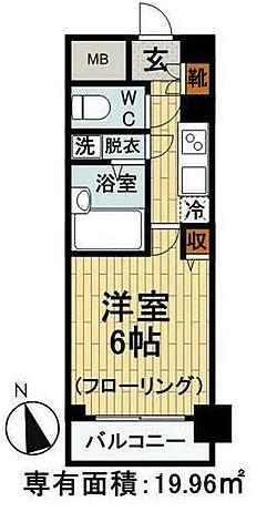 スカイコート後楽園ウエスト(1K/13階)の間取り写真