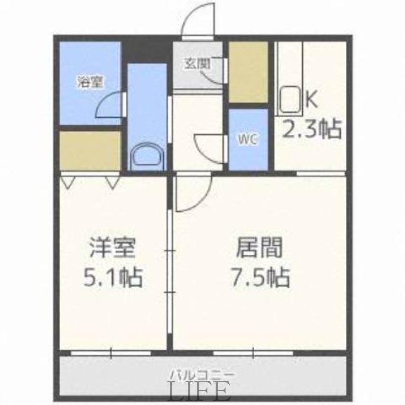 SーFORT豊平三条(1LDK/5階)の間取り写真