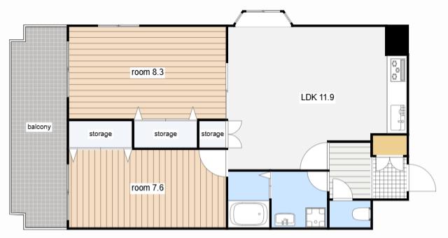 アルテッツァ紺屋町(2LDK/10階)の間取り写真
