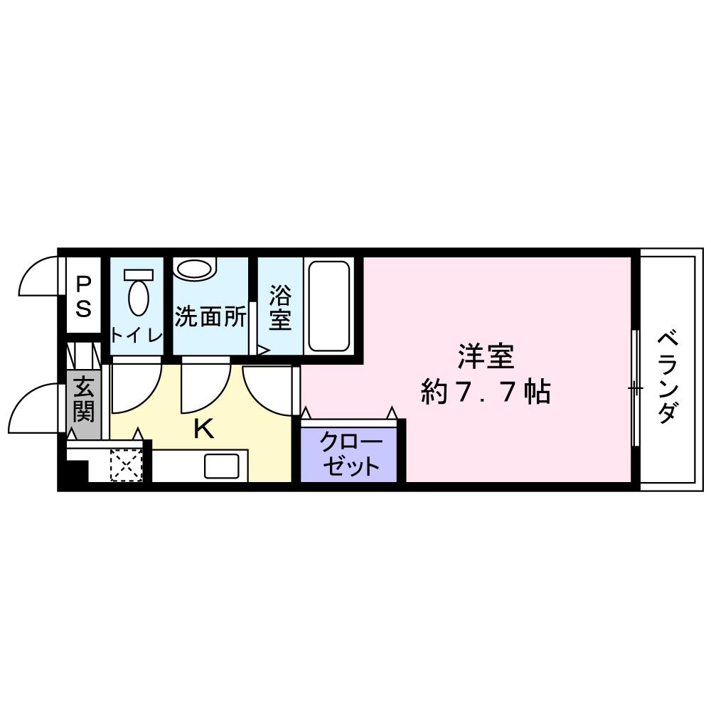 ラビットハウス西春日(1K/3階)の間取り写真