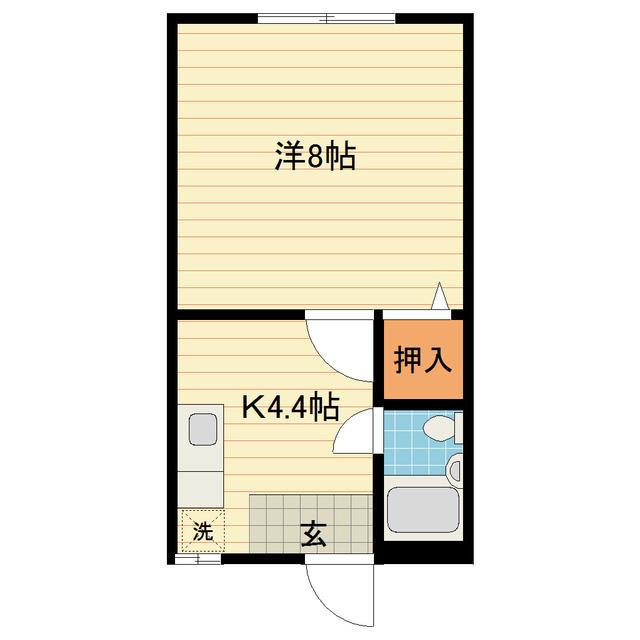 朝菜ハイツ(1K/2階)の間取り写真