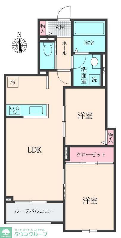 BELLE LEAD 大倉山(2LDK/2階)の間取り写真