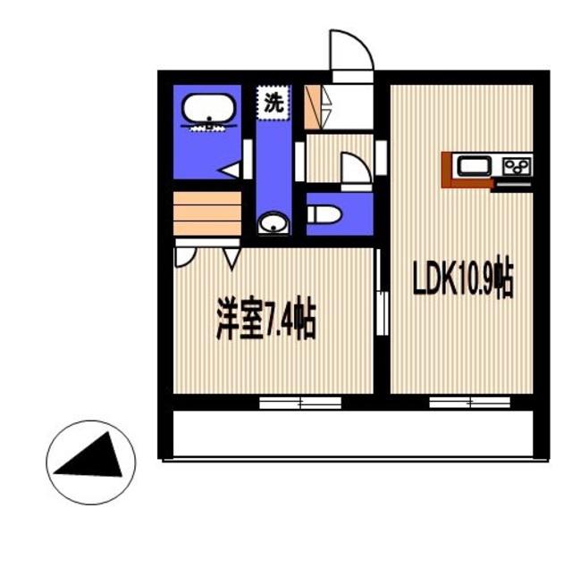 ヴェルドミール(1LDK/1階)の間取り写真