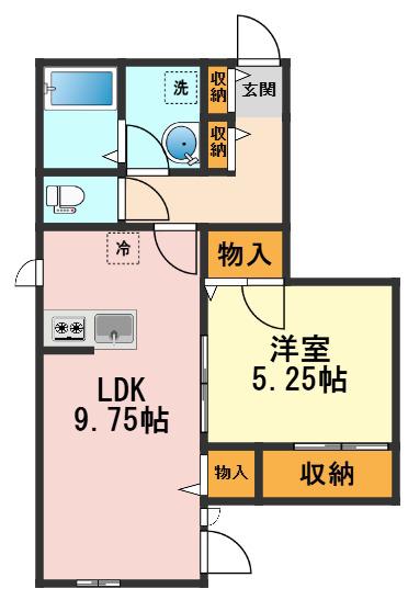 シャ・ガイール(1LDK/1階)の間取り写真