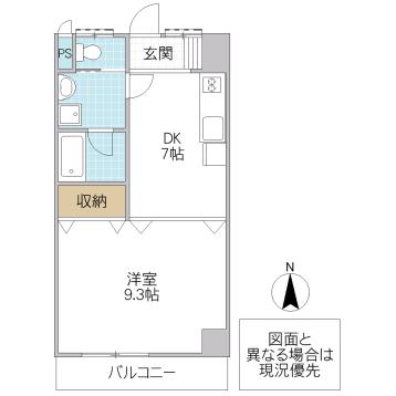 サンルイーズ南赤塚(1DK/2階)の間取り写真