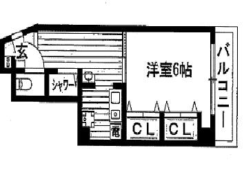 メゾン日向(1K/4階)の間取り写真