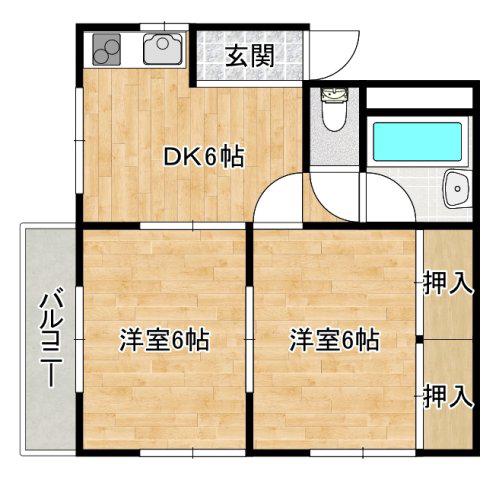 高永マンション(2DK/2階)の間取り写真