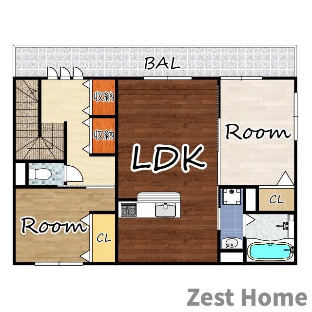 ハイムメゾンビオラ(2LDK/2階)の間取り写真